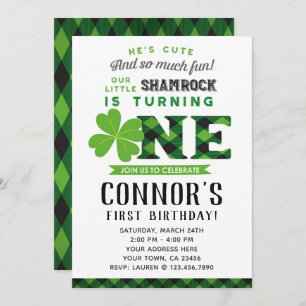 Invitación de San Patricio por el primer cumpleaño