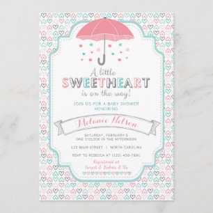 Invitación de San Valentín a Baby Shower