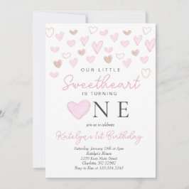 Invitación de San Valentín a su primer cumpleaños