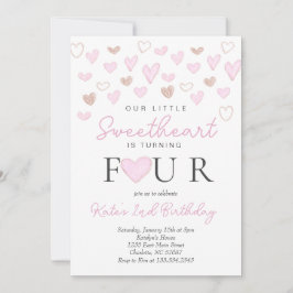 Invitación de San Valentín al cuarto cumpleaños