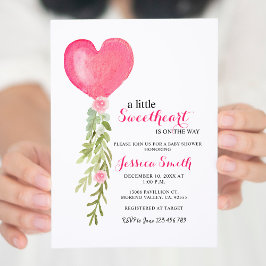 Invitación de San Valentín Baby Shower a chica con