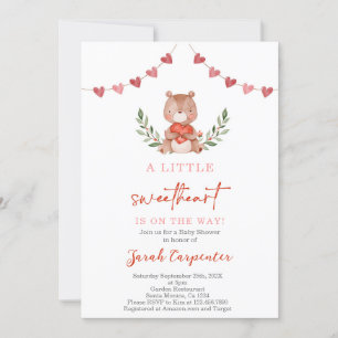 Invitación de San Valentín Baby Shower Bear