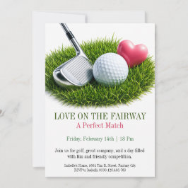 Invitación de San Valentín de Golf Amor en la Call