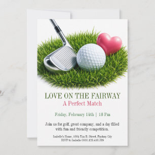 Invitación de San Valentín de Golf Amor en la Call