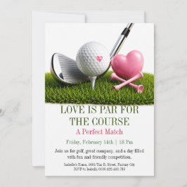 Invitación de San Valentín de Golf Amor en la Call