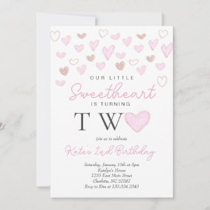 Invitación de San Valentín para el segundo cumplea