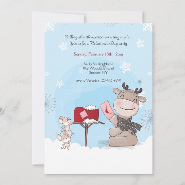 Invitación de San Valentín para niños (Anverso)