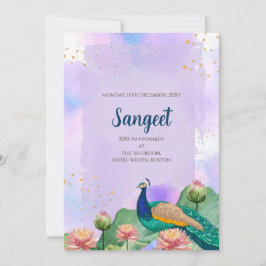 Invitación de Sangeet indio y tarjetas de boda ind