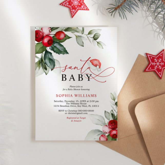Invitación de Santa Baby Shower a Navidades de las (Subido por el creador)