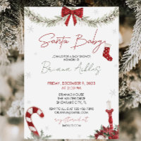 Invitación de Santa Baby Shower , ducha de Navidad