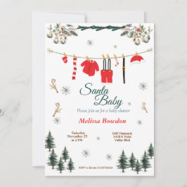Invitación de Santa Baby Shower - Tema de Navidade