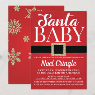Invitación de Santa Bebé para Baby Shower de Invie