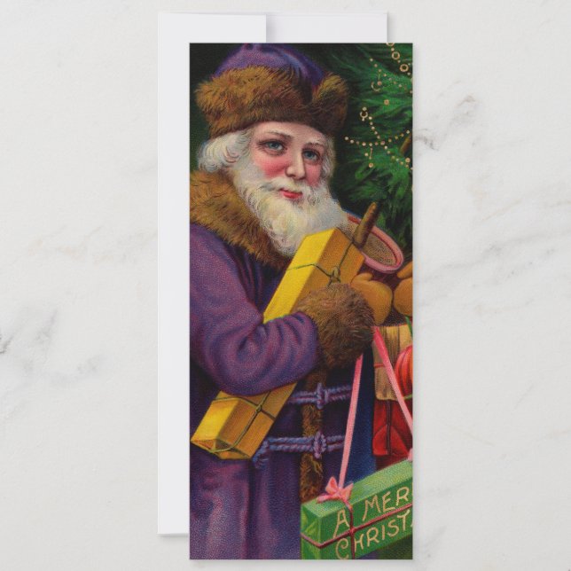 Invitación de Santa en Morado (Anverso)