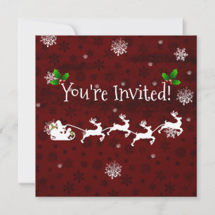 Invitación de Santa Roja y renos