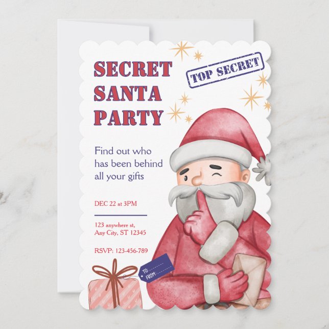 Invitación de Santa Secreto, Invitaciones de Navid (Anverso)