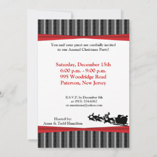 Invitación de Santas Sleigh Silhouette