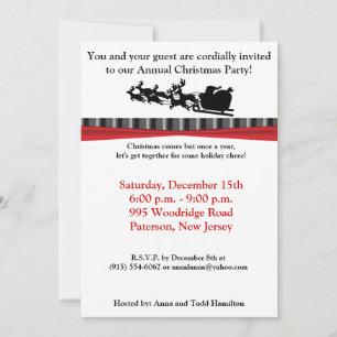 Invitación de Santas Sleigh Silhouette