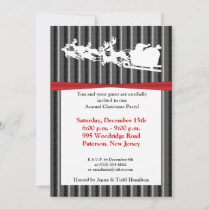 Invitación de Santas Sleigh Silhouette