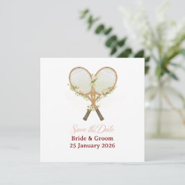Invitación de "Save the date" de tenis para boda
