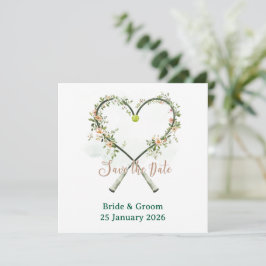 Invitación de "Save the date" de tenis para boda