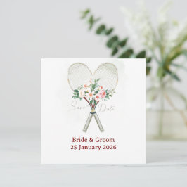 Invitación de "Save the date" de tenis para boda