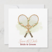 Invitación de "Save the date" de tenis para boda