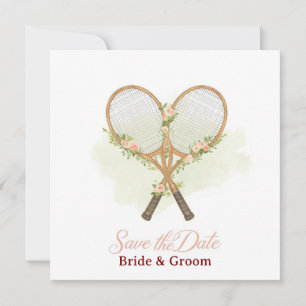 Invitación de "Save the date" de tenis para boda