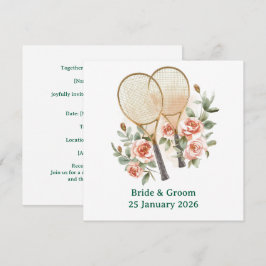 Invitación de "Save the date" de tenis para boda