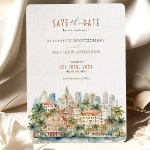 Invitación de Save-the-Date en Miami Tropical