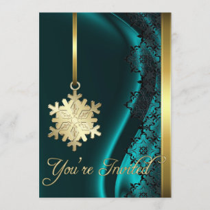 Invitación de seda verde azulada de la decoración
