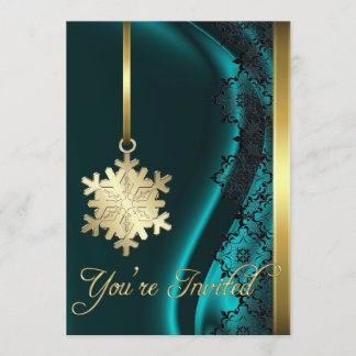 Invitación de seda verde azulada de la decoración