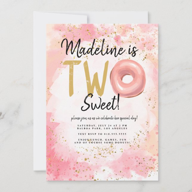 Invitación de segundo cumpleaños (Anverso)