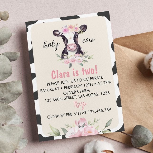 Invitación de segundo cumpleaños a Chica de la vac (Subido por el creador)
