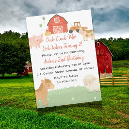 Invitación de segundo cumpleaños a un animal de ba