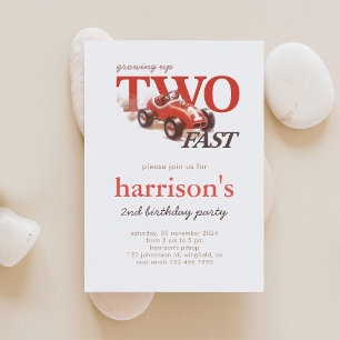 Invitación de segundo cumpleaños a vagón de raza r