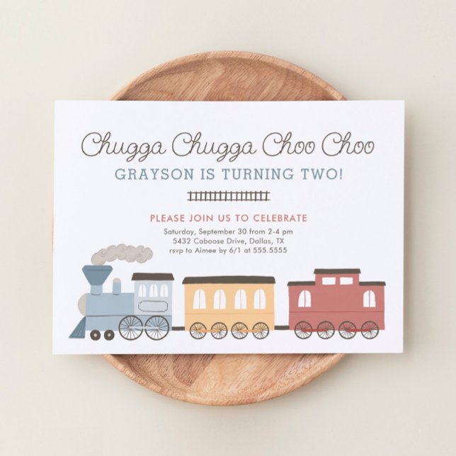 Invitación de segundo cumpleaños a Vintage Train (Subido por el creador)