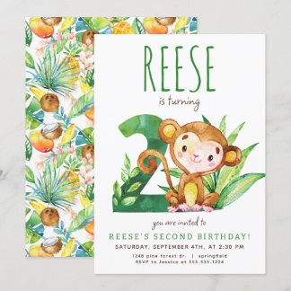 Invitación de segundo cumpleaños al mono azerbaiya
