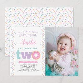 Invitación de segundo cumpleaños con foto