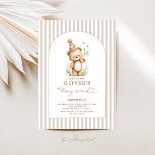 Invitación de segundo cumpleaños de Beary