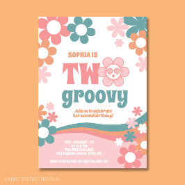 Invitación de segundo cumpleaños de chica Two Groo