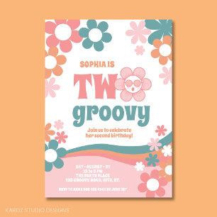 Invitación de segundo cumpleaños de chica Two Groo