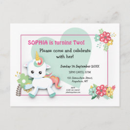 Invitación de segundo cumpleaños de Cute Baby Unic