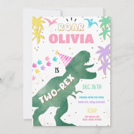 Invitación de segundo cumpleaños de dos Chicas de