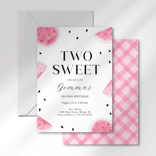 Invitación de segundo cumpleaños de sandía dulce (Subido por el creador)