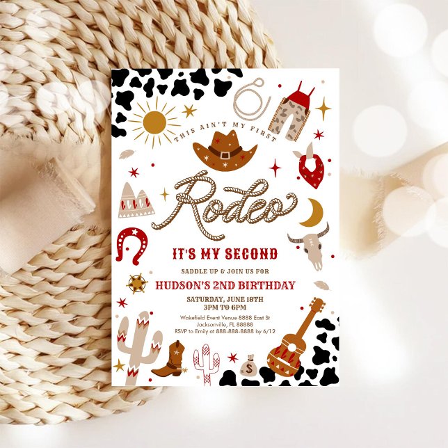 Invitación de segundo cumpleaños de vaquero de rod (Subido por el creador)