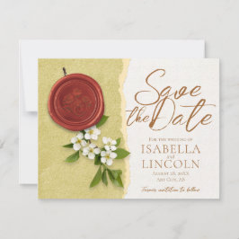 Invitación de Sello Rojo para Guardar la Fecha de 