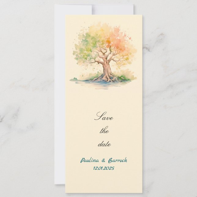 invitación de señal de pedestal de árbol futurista (Anverso)