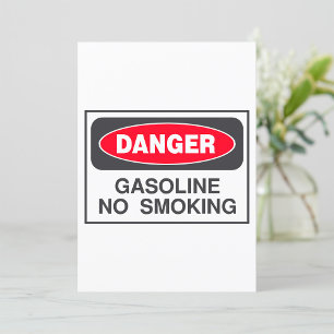 Invitación de Señal de Peligro Gasolina Prohibido 