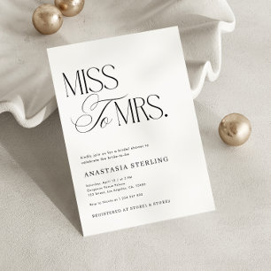 Invitación De Señorita a Señora. Desayuno Nupcial Minimalista