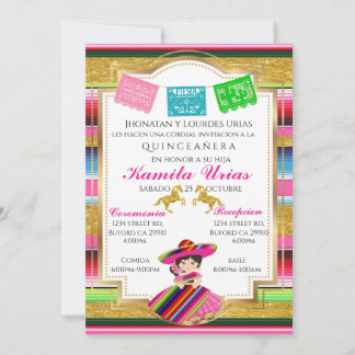 Invitación de serape Quince